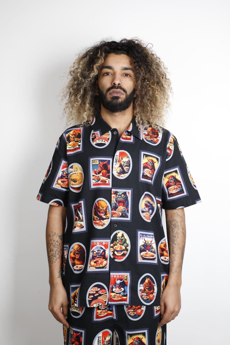 Edwin Hara Hachi Bun Me Shirt Ss Aop Crepe